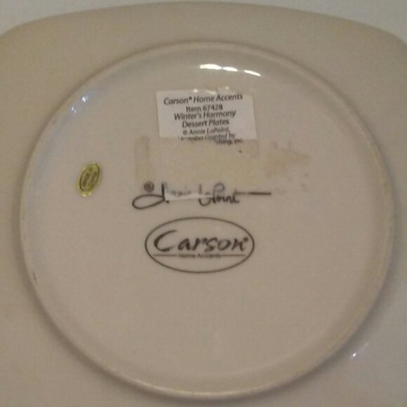 Winter's Harmony plate - Carson Home Accents - Turtle Dove - by Annie Lapoint - Picture 4 of 4